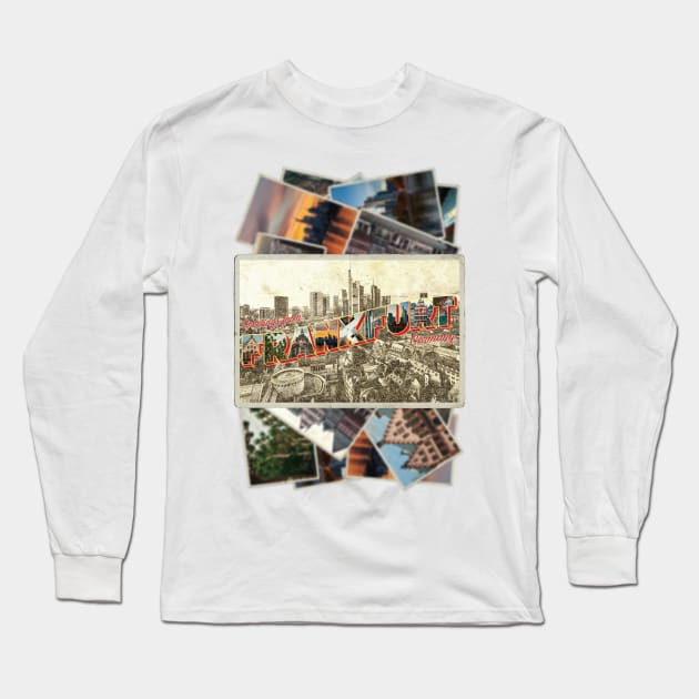 Greetings from Frankfurt in Germany Vintage style retro souvenir Long Sleeve T-Shirt by DesignerPropo